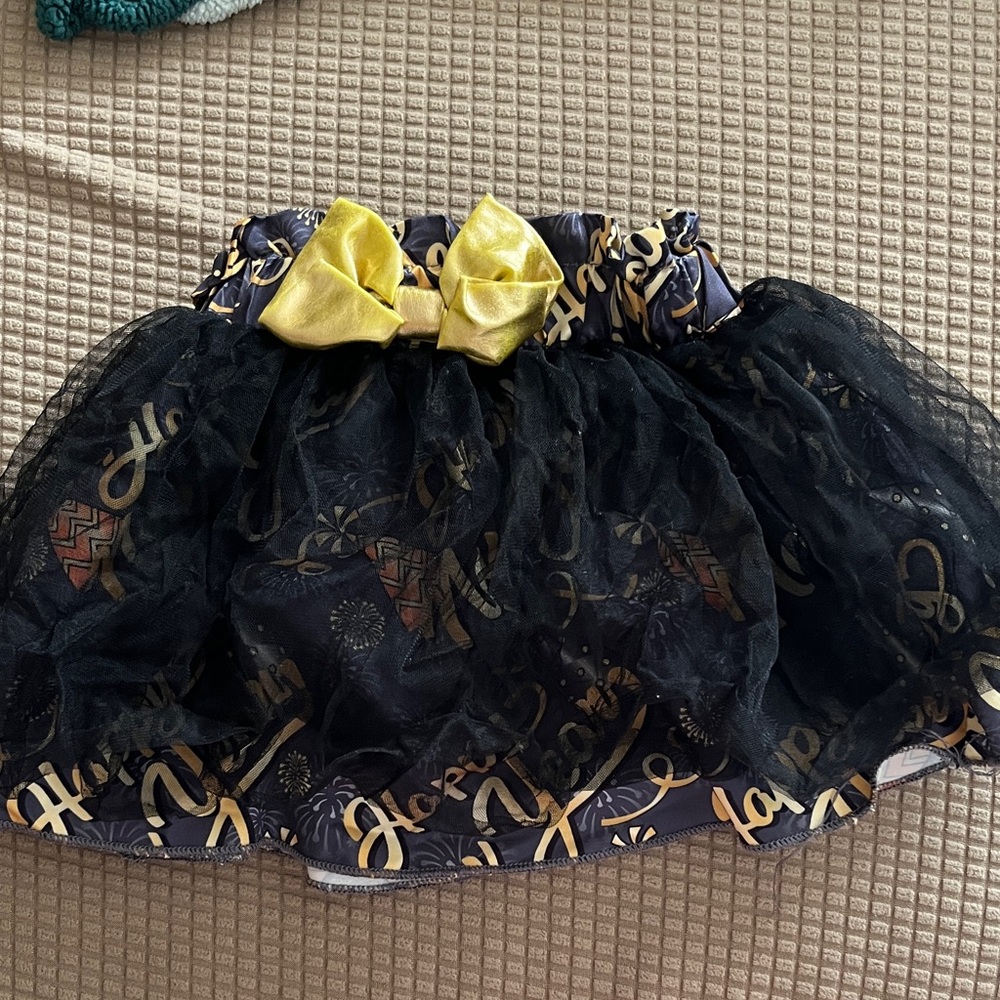 Happy New Year Black and Gold Tulle Skirt